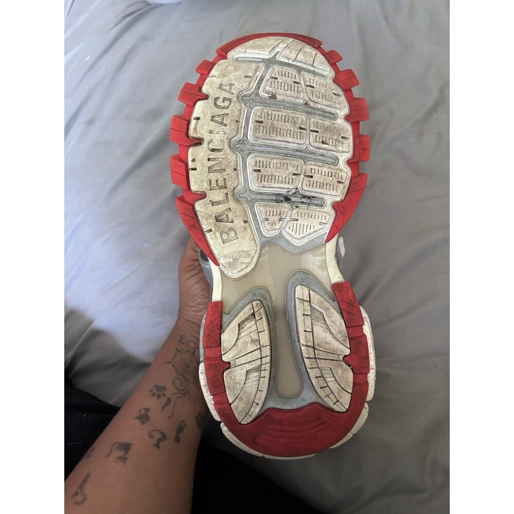 Size 9 - Balenciaga Track Sneaker White Red - Picture 6 of 7